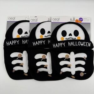 Neat Solutions Halloween Skeleton Bib and Hat Costume Set Baby Infant Lot of 3